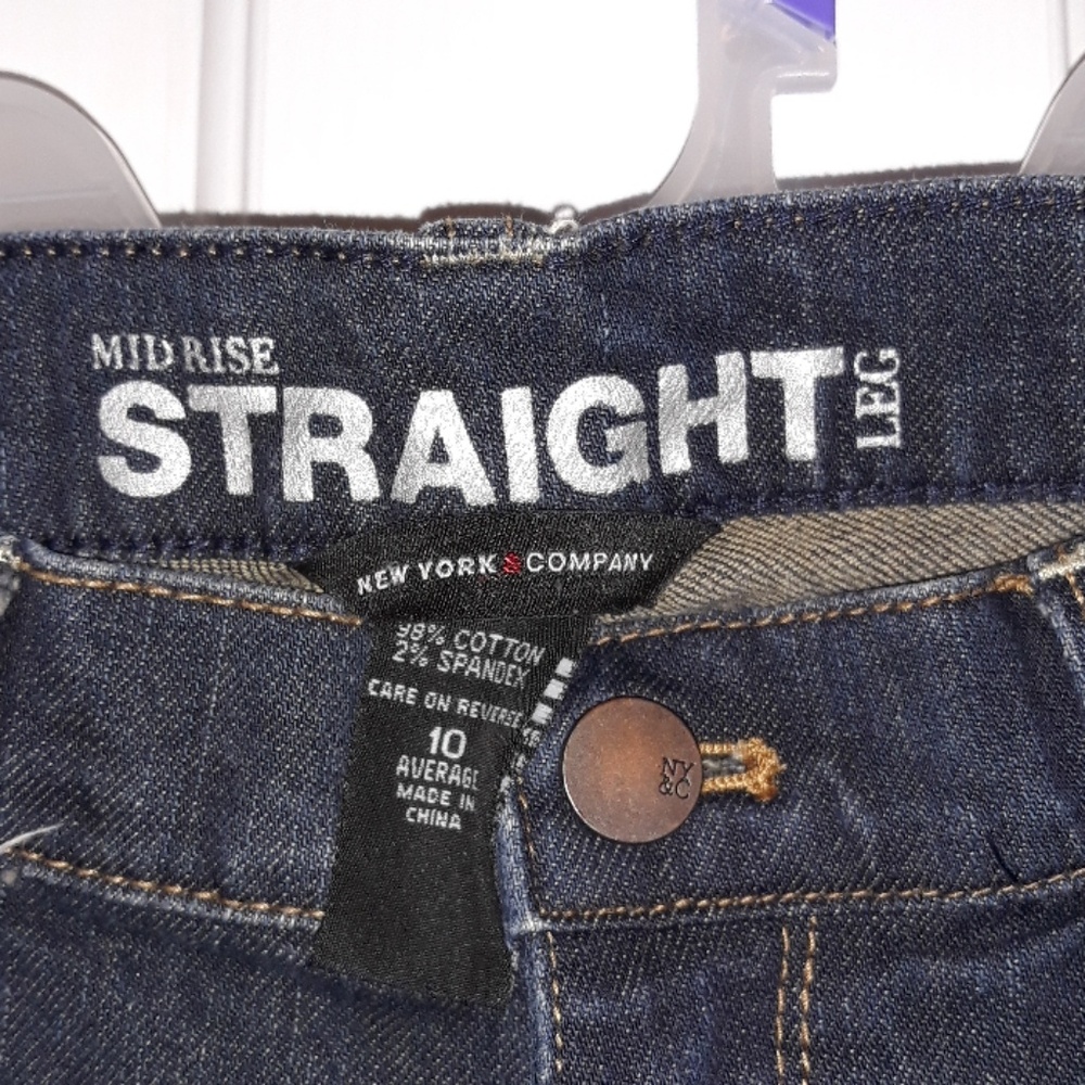 New York & Company Denim Straight Leg Jeans